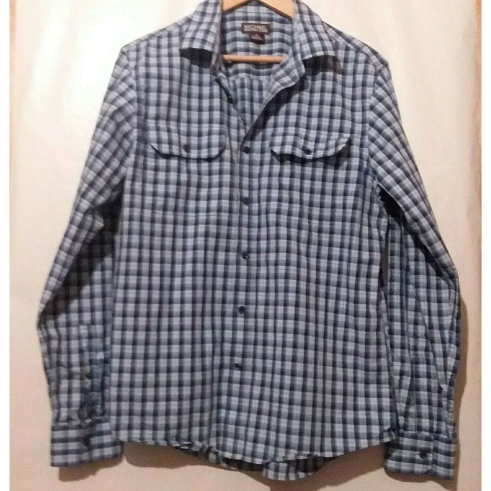 Michael Kors Men's‎ Button Down Plaids Shirt Medium
